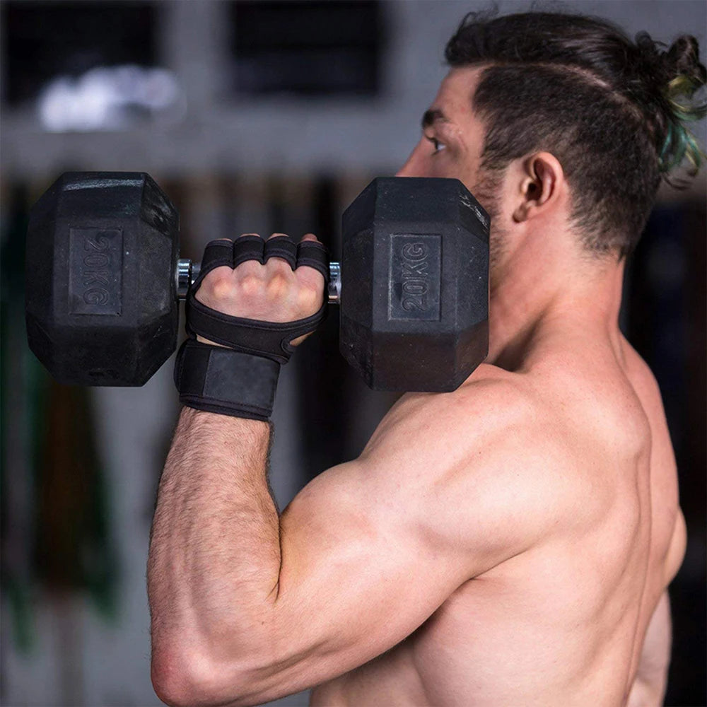 Weightlifting Gym Gloves – Palm & Wrist Support – Men & Women