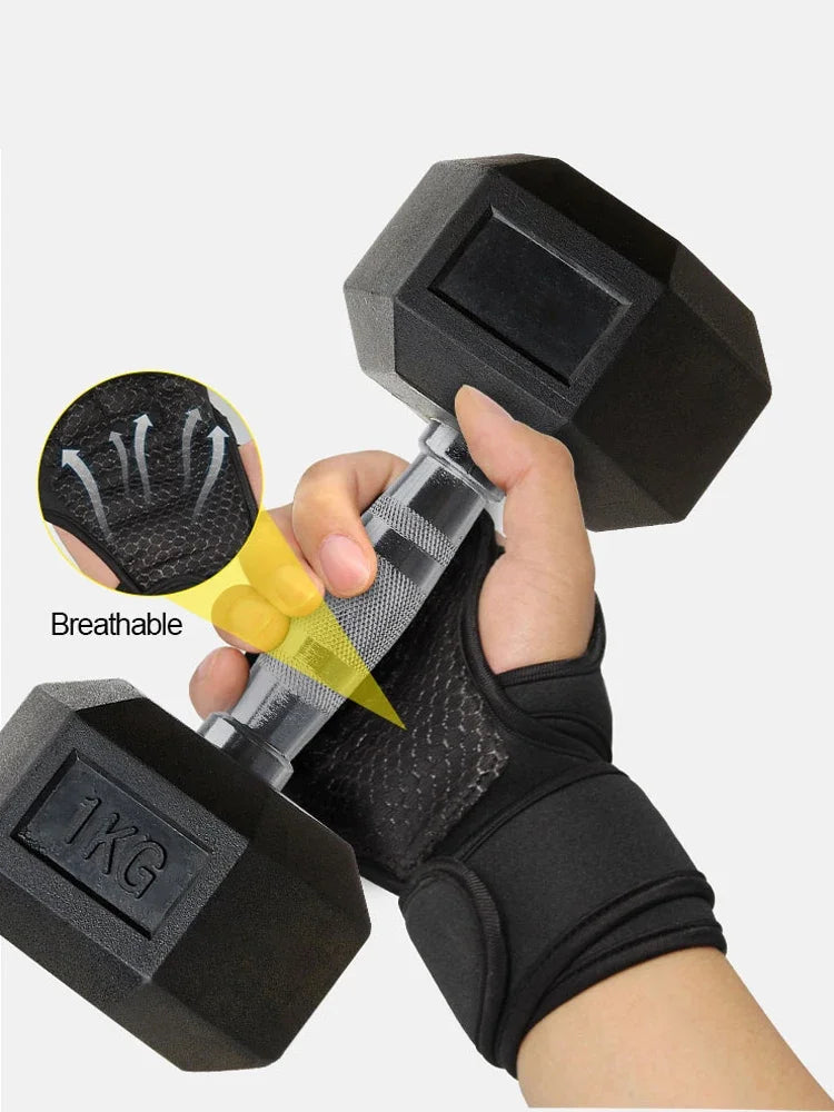 Weightlifting Gym Gloves – Palm & Wrist Support – Men & Women